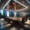 Sleek corporate meeting space, 3D rendered for modern business gatherings