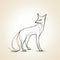 Sleek And Curved: Wire Fox Sketch On Beige Background