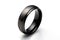 A Sleek And Edgy Black Titanium Ring With A Matte Finish White Background. Generative AI