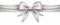 Sleek Elegance: Silver Ribbon and Bow Isolated on White Background. Generative ai