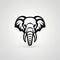 Sleek Elephant Icon: Monochromatic Graphic Design Inspired By Bamileke And Papua New Guinea Art