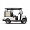 Sleek Golf Cart Delivery Truck On White Background