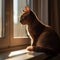 Sleek Havana Brown Cat on Windowsill