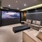 A sleek home theater with comfortable seating and state-of-the-art technology1, Generative AI