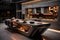 Sleek and inviting luxury kitchen adorned with stylish white LED lighting