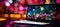 Sleek laptop on desk with vibrant bokeh background featuring abstract shapes and colors