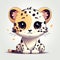 Sleek Leopard Clipart on White Background for Your Design Needs.