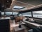 A sleek and luxurious private yacht with stunning interiors created with Generative AI