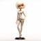 Sleek Metallic Blonde Girl Doll Figurine - Cartoon Mis-en-scene