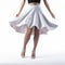 Sleek Metallic Finish: Fashionable Flair Of A Woman In White Skirt