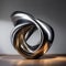 A sleek, metallic sculpture twisting and turning in a hypnotic display of motion and form, reflecting light in captivating ways2