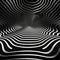 Sleek Metallic Tunnel: Illusory Realism In Black And White