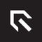 This sleek and modern black and white logo features the letter R