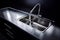Sleek Modern Kitchen: High-End Stainless Steel Sink Design. Generative ai