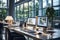 Sleek and Modern Office Workspace with Natural Lighting