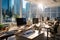 Sleek and Modern Office Workspace with Natural Lighting