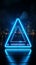 Sleek neon design A striking blue triangle element stands out