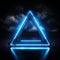 Sleek neon design A striking blue triangle element stands out