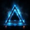 Sleek neon design A striking blue triangle element stands out