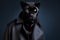 Sleek Panther with Detective\\\'s Trench Coat Portrait. Generative AI illustration