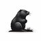 Sleek And Polished Black Beaver Icon With Refined Lines And Precise Details