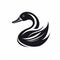 Sleek And Polished Black Duck Icon With Refined Lines And Precise Details