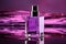 Sleek Purple cosmetic bottle. Generate Ai