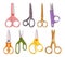 Sleek Scissors Featuring Sharp Stainless Steel Blades With Ergonomic Handles For Precise Cutting, Vector Illustration