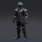 Sleek And Shadowy 3d Character Model In Cybermysticpunk Armor