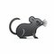 Sleek And Simple Black Rat Symbol On White Background