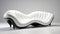 Sleek Sophistication: Contemporary White Designer Couch with Flowing Lines, Generative AI