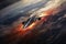 sleek spaceplane entering earths atmosphere