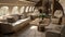 Sleek and spacious empty luxury premium category plane in a bright and captivating light image style