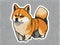 Sleek and Stylish: Shiba Inu Contour Stickers on White Background