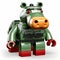 Sleek And Stylized Lego Hippo Warrior With Nature-inspired Camouflage