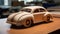 Sleek And Stylized Wooden Model Of Volkswagen Beetle 1