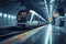 Sleek Urban new modern futuristic wagon train metro at under subway