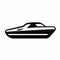 Sleek White Boat Silhouetted On Hyperspace Noir Background