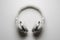 Sleek white headphones with silver accents showcased on plain white background