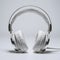 Sleek white headphones with silver accents showcased on plain white background