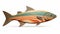 Sleek Wood Carving: Hyperrealistic Fish In Rustic Americana Style