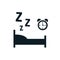 Sleep bed with clock icon, sleep bedroom isolated illustration, sleeping on the couch z z z â€“ vector