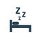 Sleep bed icon, sleep bedroom isolated illustration, sleeping on the couch z z z â€“ stock vector