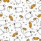 Sleep, bed time seamless pattern