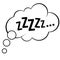 Sleep comic bubble zzz vector illustration