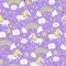 Sleep Dreams. Seamless pattern with magical unicorn, rainbow, clouds, stars, bow, candy and hearts.