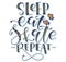 Sleep eat skate repeat motivation hand drawn colored lettering and doodle roller skate. Vector illustration with