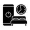 Sleep hygiene black glyph icon