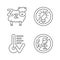 Sleep hygiene linear icons set