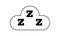 Sleep icon. Three z in cloud. Snooze symbol for your design. Vector illustration.